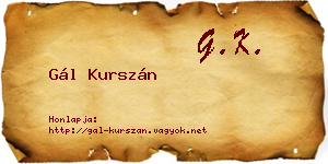Gál Kurszán névjegykártya